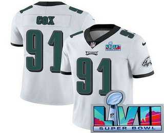 Men & Women & Youth Philadelphia Eagles #91 Fletcher Cox Limited White Super Bowl LVII Vapor Jersey->philadelphia eagles->NFL Jersey